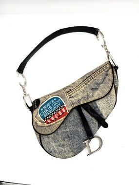 Dior Galliano Era Denim Canvas Speedway Saddle Bag